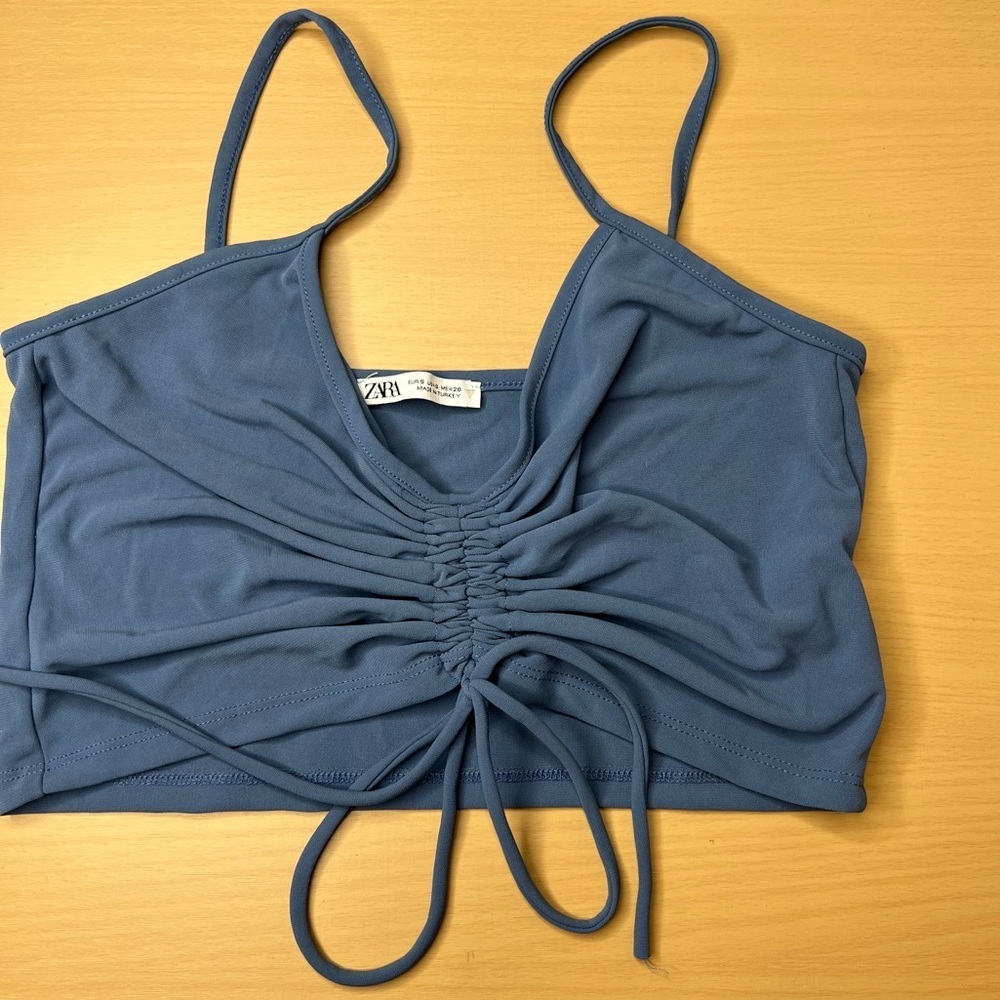 ZARA Adjustable ruching crop top